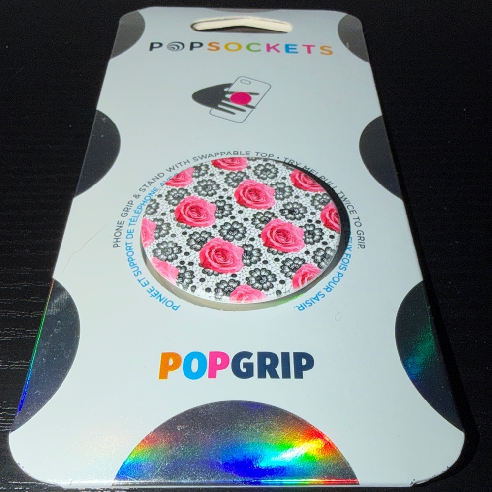 PopSocket PopGrip with Pink Rose Design